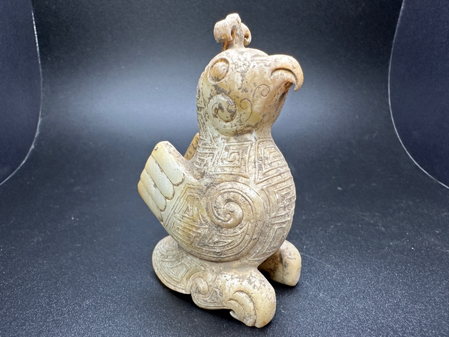 Chinese Carved Jade Bird Figure Statue 180.9g 3.25'H [Photo 2]