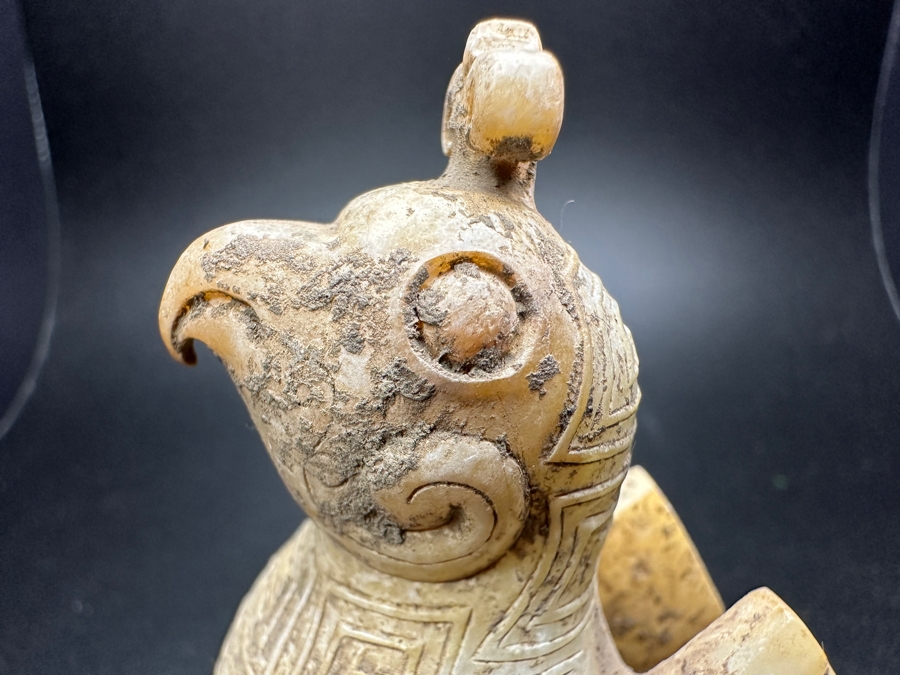 Chinese Carved Jade Bird Figure Statue 180.9g 3.25'H [Photo 8]