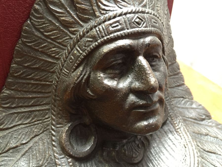 Native American Indian Chief Cast Metal Bookends [Photo 7]