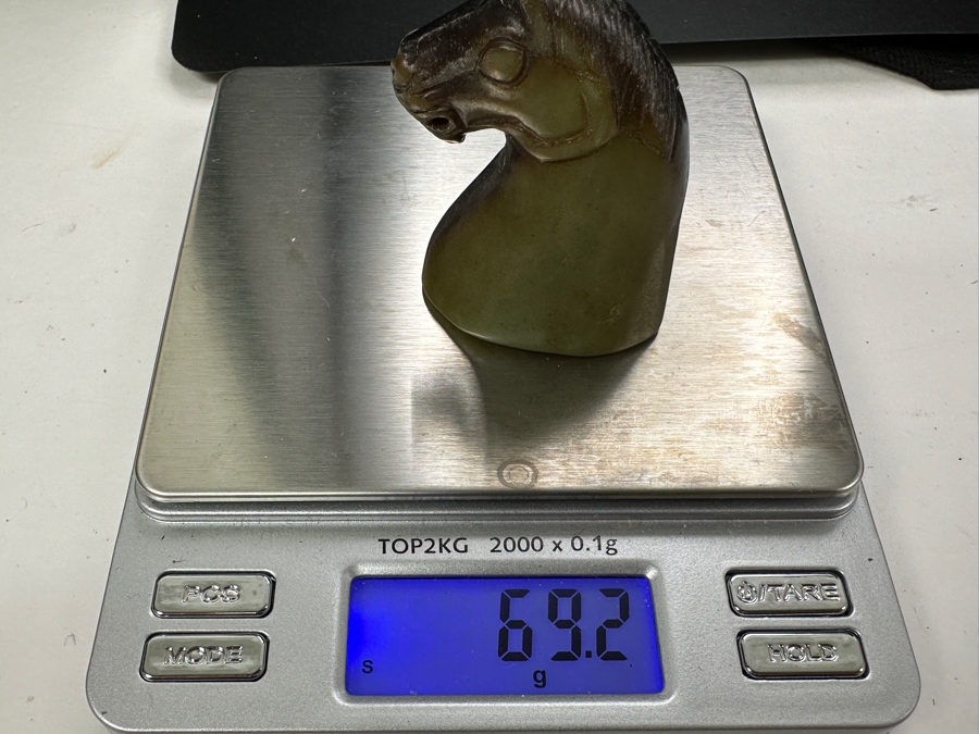 Chinese Carved Jade Horse Head Pendant 69.2g 2'H [Photo 13]