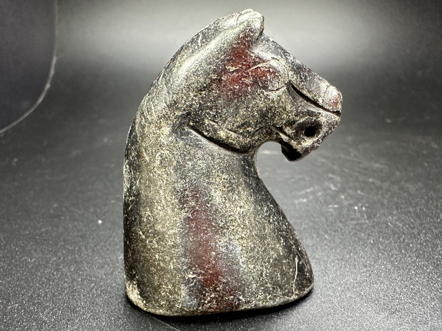 Chinese Carved Jade Horse Head Pendant 69.2g 2'H [Photo 7]