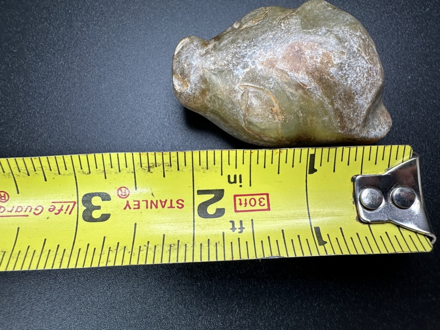 Chinese Carved Jade Jaguar Head Pendant 62.5g 2.1'H [Photo 11]