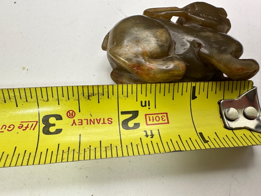 Chinese Carved Jade Rabbit Pendant 64.7g 2'W [Photo 8]