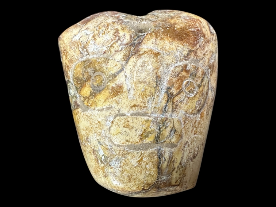 Chinese Carved Stone Pendant 52.4g 2'W [Photo 1]