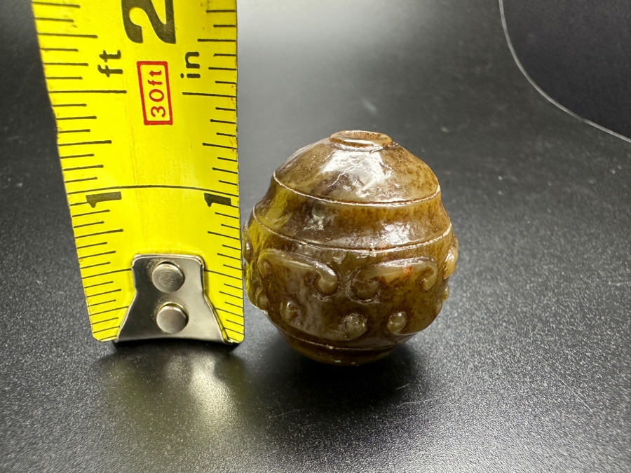 Chinese Carved Jade Bead 46.1g 1.25'H [Photo 8]