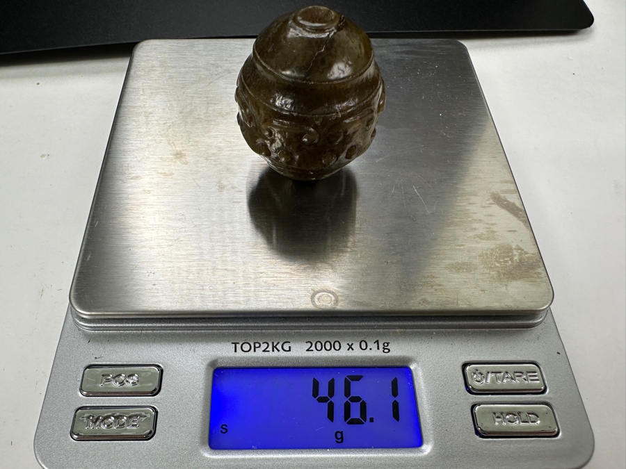 Chinese Carved Jade Bead 46.1g 1.25'H [Photo 9]