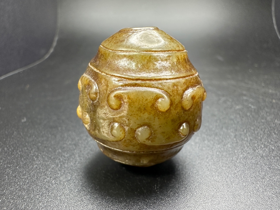 Chinese Carved Jade Bead 46.1g 1.25'H [Photo 4]
