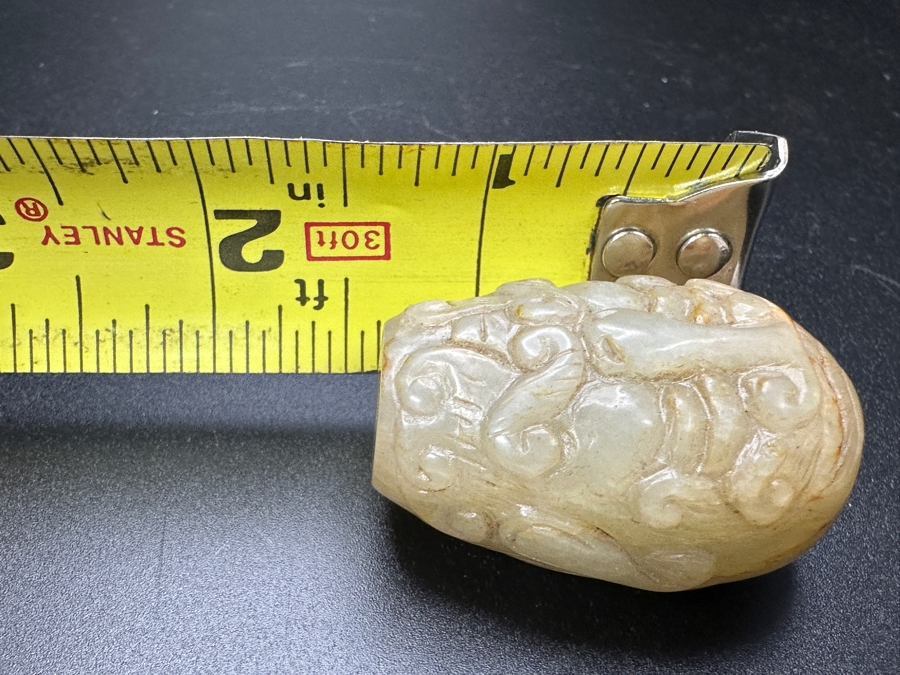 Chinese Carved Stone Elder Man Face Bead Pendant 41.2g 1.35'W [Photo 12]