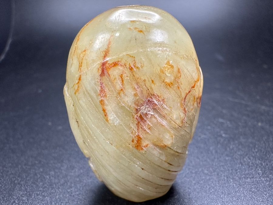 Chinese Carved Stone Elder Man Face Bead Pendant 41.2g 1.35'W [Photo 4]