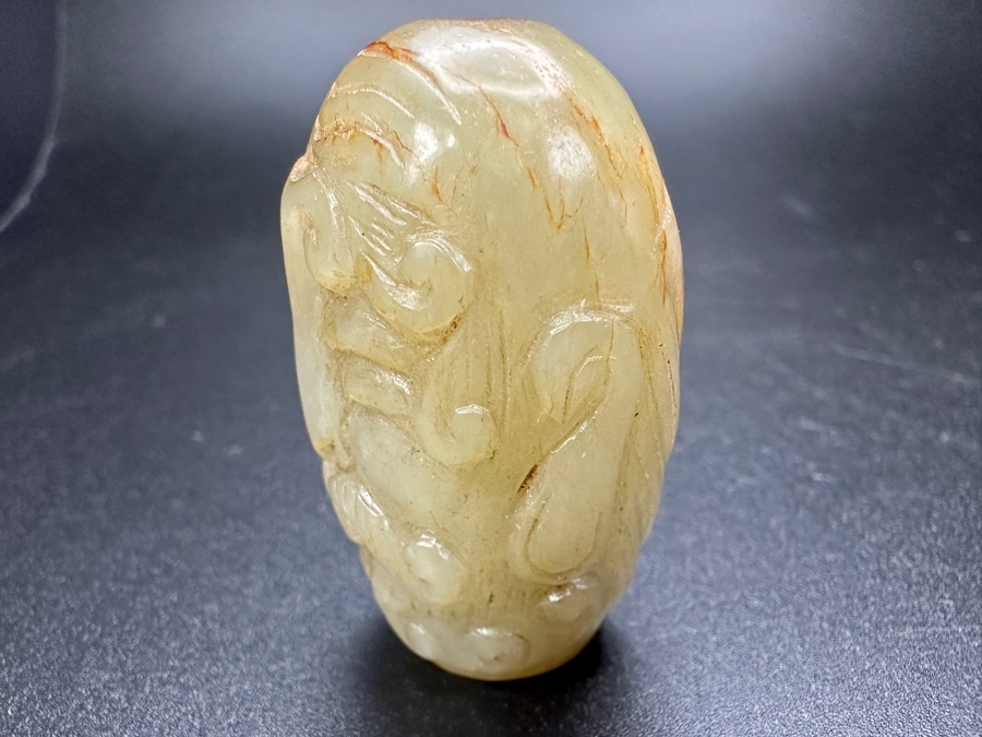 Chinese Carved Stone Elder Man Face Bead Pendant 41.2g 1.35'W [Photo 5]
