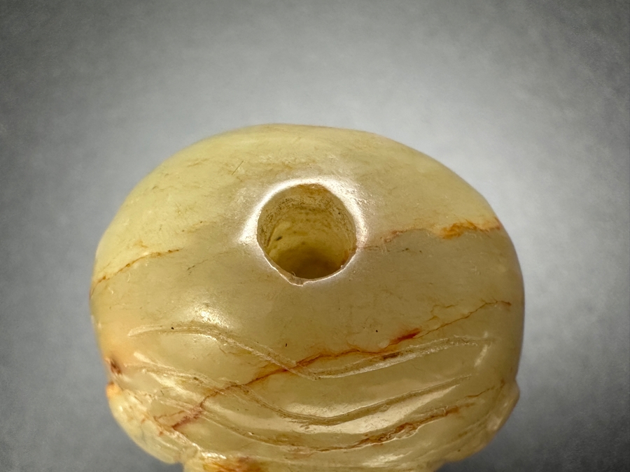 Chinese Carved Stone Elder Man Face Bead Pendant 41.2g 1.35'W [Photo 7]