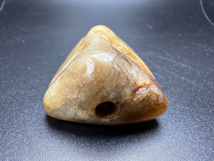 Chinese Carved Jade Face Pendant 75.8g 2'L [Photo 6]