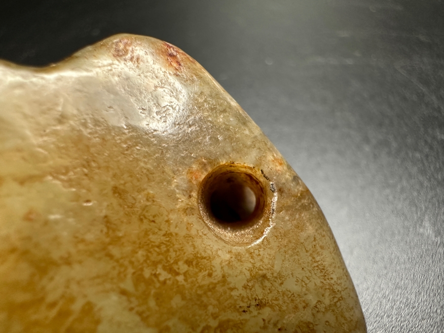 Chinese Carved Jade Face Pendant 75.8g 2'L [Photo 9]