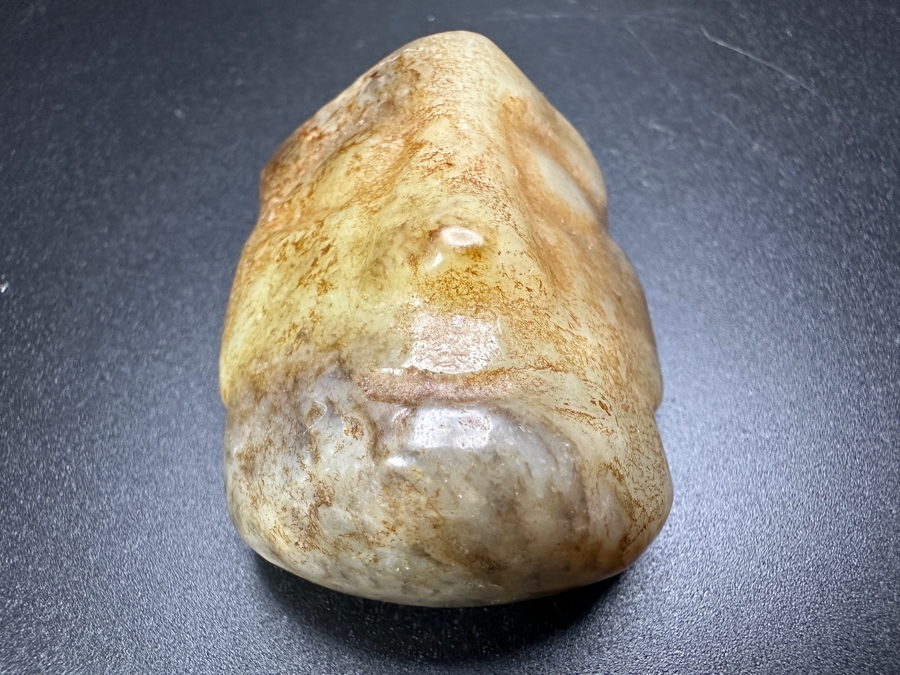 Chinese Carved Jade Face Pendant 75.8g 2'L [Photo 4]