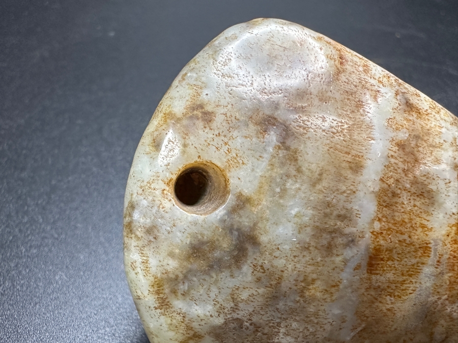 Chinese Carved Jade Face Pendant 77.7g 2.25'L [Photo 8]