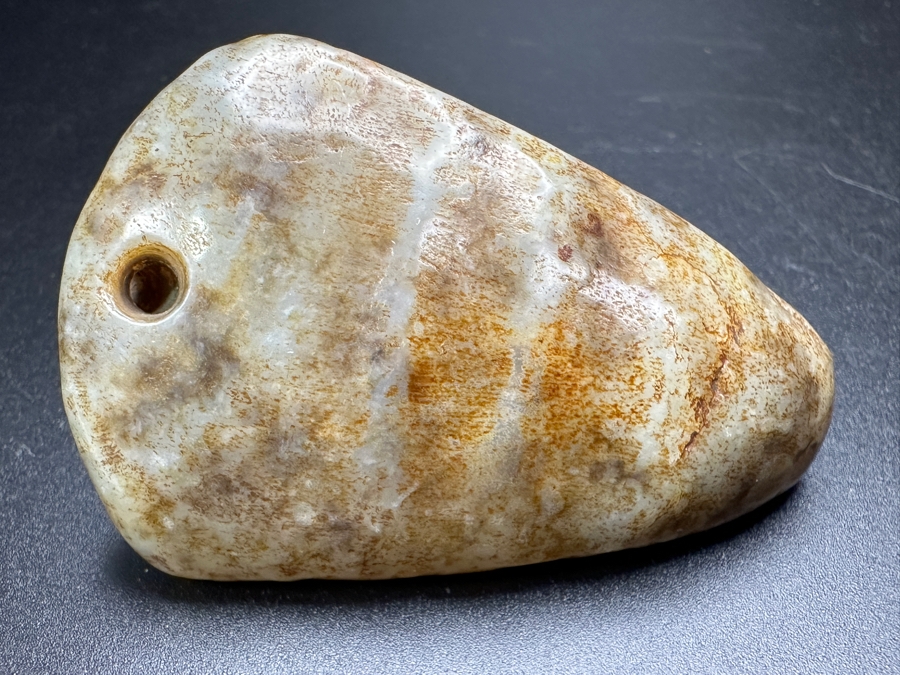 Chinese Carved Jade Face Pendant 77.7g 2.25'L [Photo 7]