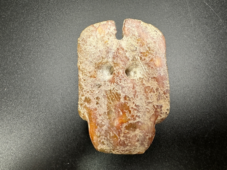 Chinese Carved Jade Face Pendant 55.2g 2'L [Photo 13]