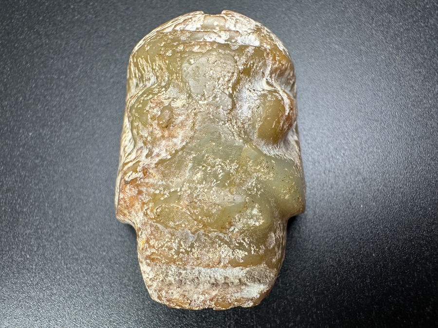 Chinese Carved Jade Face Pendant 55.2g 2'L [Photo 3]