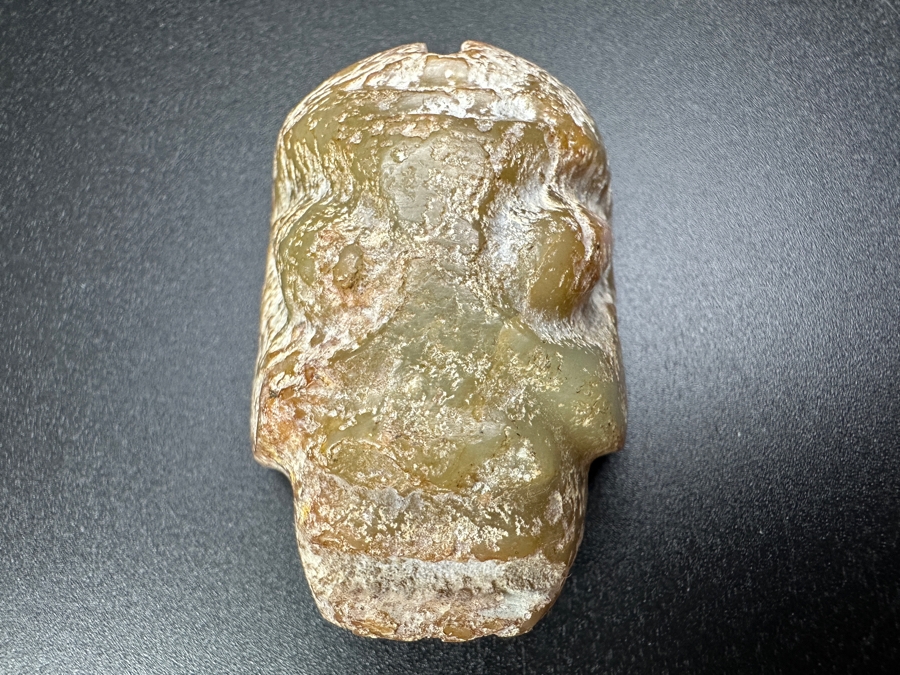 Chinese Carved Jade Face Pendant 55.2g 2'L [Photo 2]