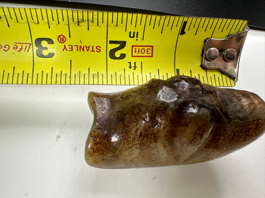 Chinese Carved Jade Face Pendant 79.6g 2.25'L [Photo 13]