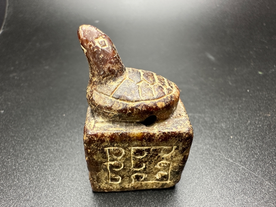 Chinese Carved Jade Turtle Finial Seal 56g 1.75'H [Photo 3]