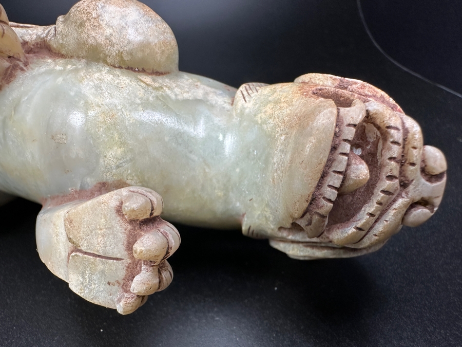 Chinese Carved Jade Fengshui Animal Tiger Figure Statue 527.9g 6.25'L [Photo 17]