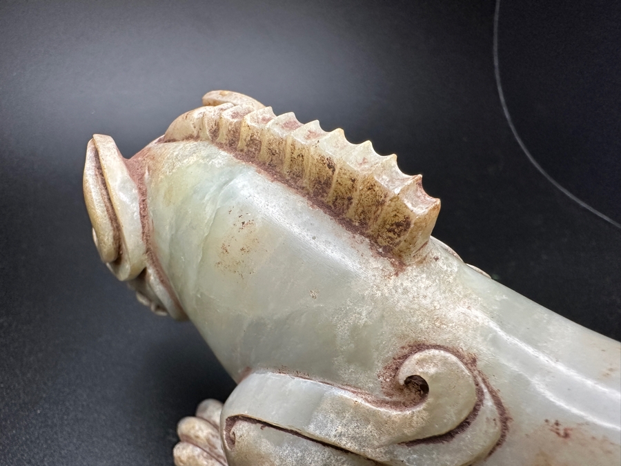 Chinese Carved Jade Fengshui Animal Tiger Figure Statue 527.9g 6.25'L [Photo 12]