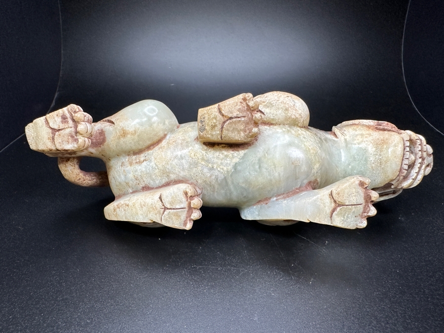 Chinese Carved Jade Fengshui Animal Tiger Figure Statue 527.9g 6.25'L [Photo 15]