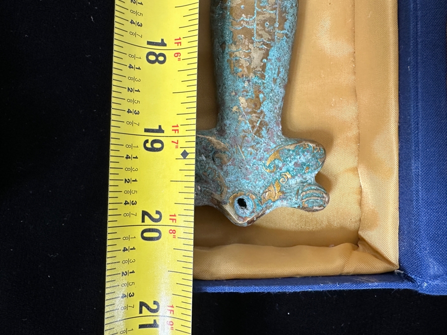 Pair Of Chinese Reproduction Gilt Metal Swords In Presentation Boxes 25'L & 20'L [Photo 16]