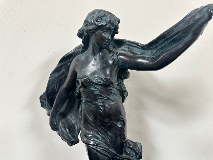 Vintage 1983 Austin Productions 'La Grace' Plaster Statue After Eugene Marioton 31'H [Photo 3]