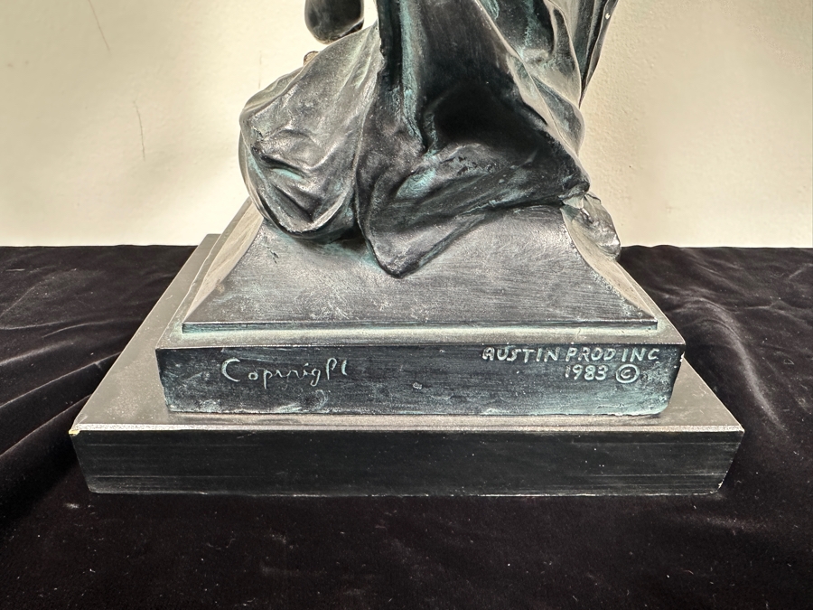 Vintage 1983 Austin Productions 'La Grace' Plaster Statue After Eugene Marioton 31'H [Photo 8]