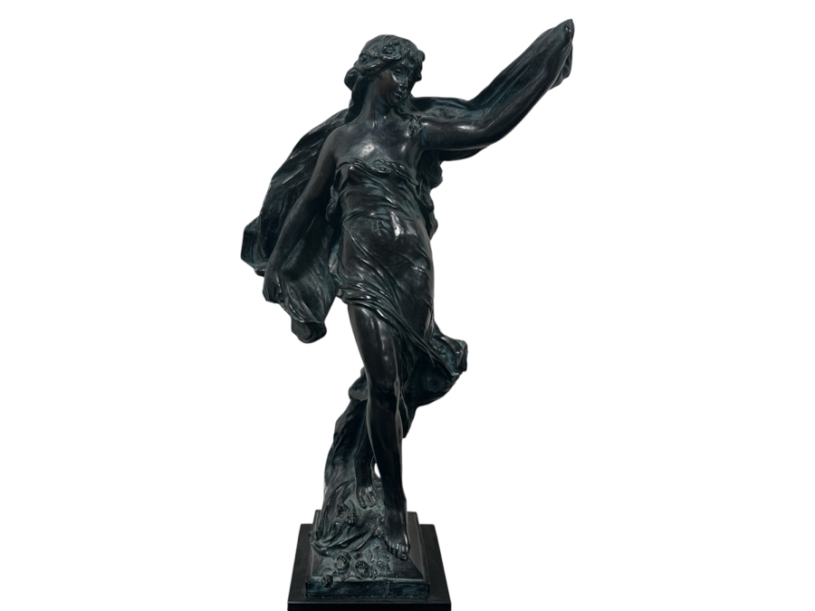 Vintage 1983 Austin Productions 'La Grace' Plaster Statue After Eugene Marioton 31'H [Photo 1]