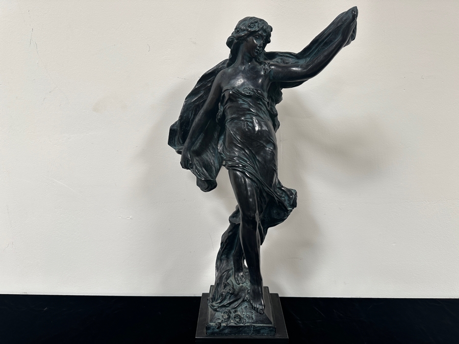 Vintage 1983 Austin Productions 'La Grace' Plaster Statue After Eugene Marioton 31'H [Photo 2]