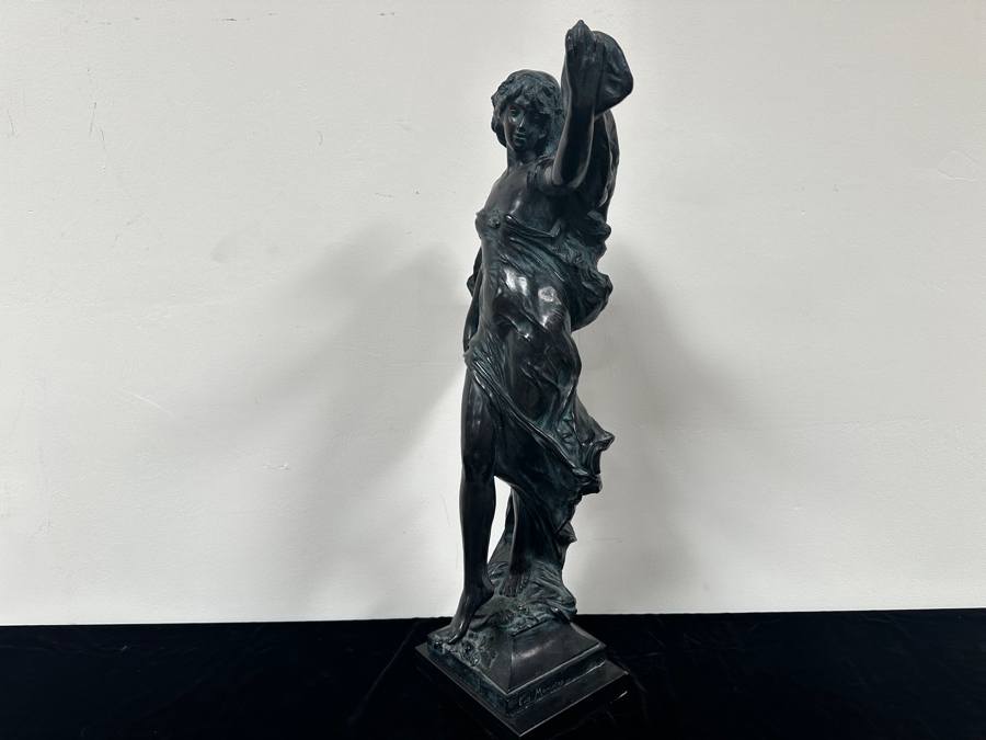 Vintage 1983 Austin Productions 'La Grace' Plaster Statue After Eugene Marioton 31'H [Photo 5]