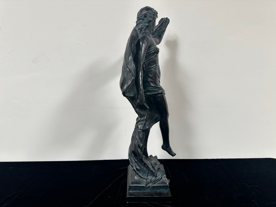 Vintage 1983 Austin Productions 'La Grace' Plaster Statue After Eugene Marioton 31'H [Photo 9]