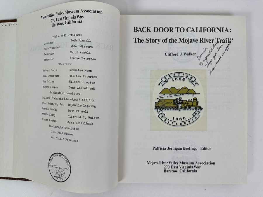 Vintage 1986 Hardcover Book Back Door To California: The Story Of The Mojave River Trail Retails $50 [Photo 5]