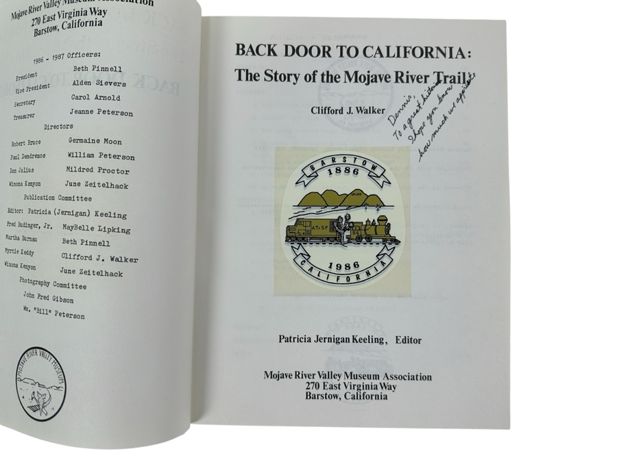Vintage 1986 Hardcover Book Back Door To California: The Story Of The Mojave River Trail Retails $50 [Photo 1]