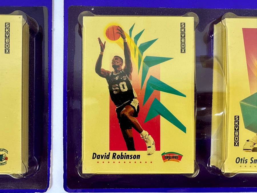 Vintage 1991 Skybox NBA Basketball Factory Stealed Bister Packs Showing Cards Of Michael Jordan, Earvin Magic Johnson, Robert Parish & David Robinson [Photo 6]