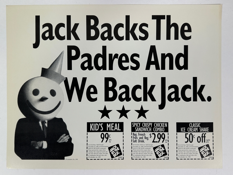 Tony Gwynn & Ken Caminiti Autographed Keep The Faith Padres Sign The San Diego Union Tribune With Jack In The Box Ad On Back 1996 14 X 10 - LAST ONE [Photo 6]
