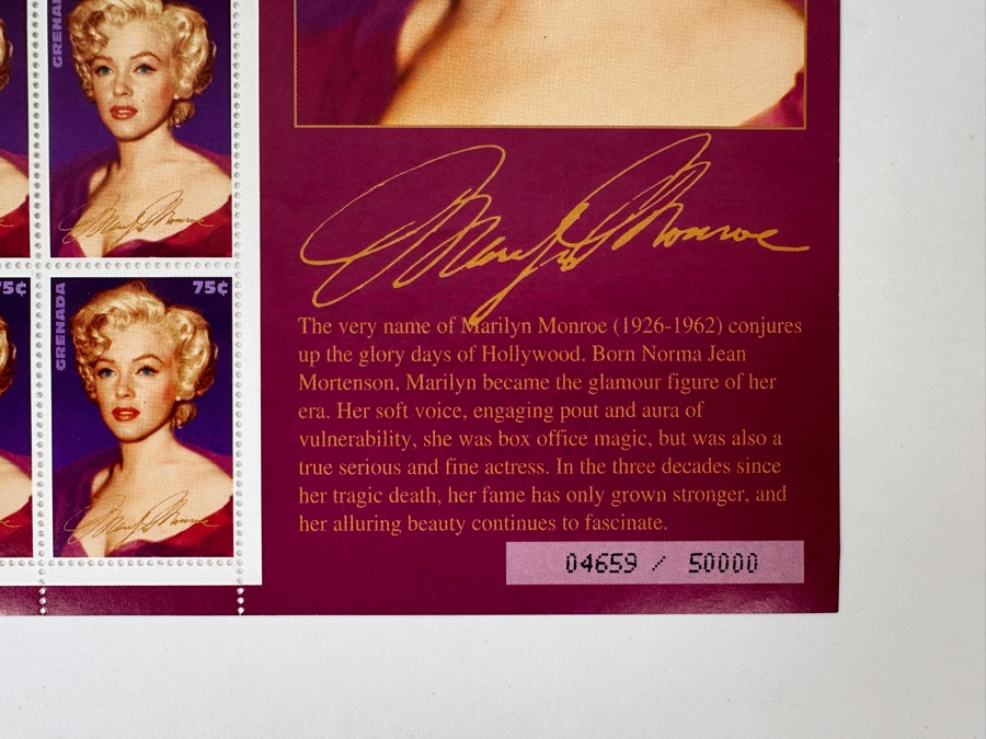 (2) Limited Edition Marilyn Monroe Mint Stamp Sheets From Grenada [Photo 5]