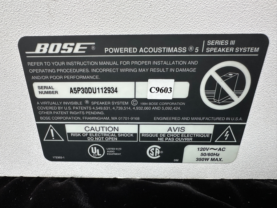Vintage 1994 BOSE Series III Speaker System Powered Acoustimass 5 With Remote [Photo 10]