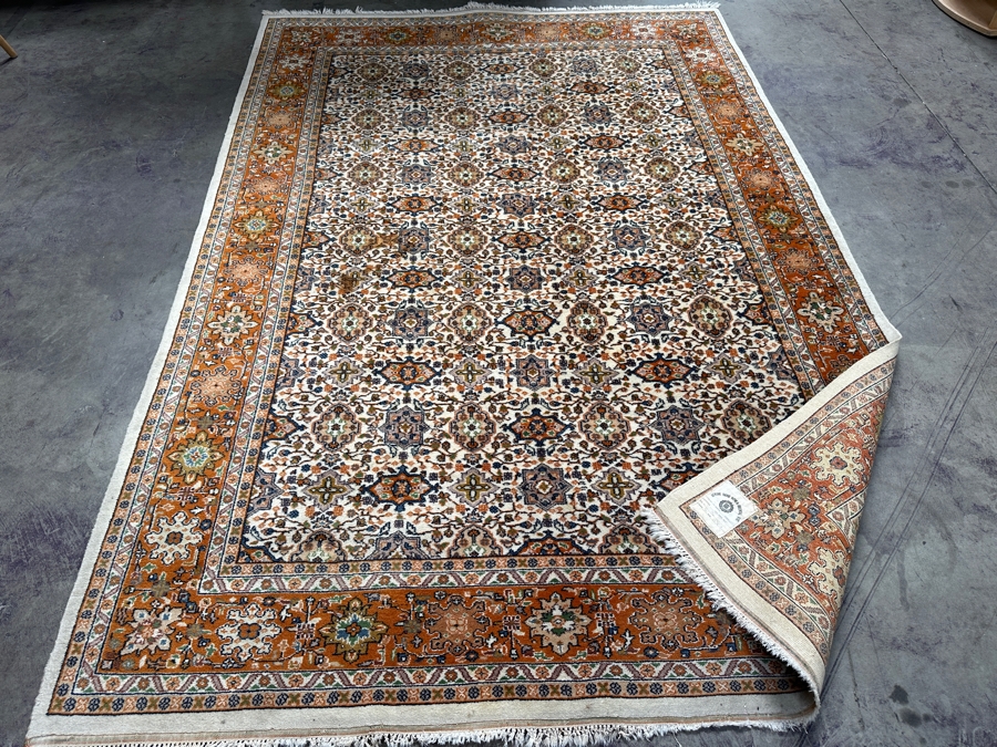 Vintage Hand Woven Wool Area Rug From India 6' X 9' [Photo 4]