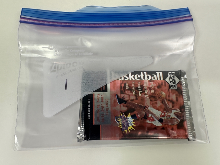1997-98 Upper Deck Series Two Basketball Cards - 14 Cards - May Contain Ultra-Rare Michael Jordan Signed Game Jersey Card (GJ13S) That Sold For $1.4M - Read Details Page Before Bidding - Pack #1 [Photo 3]