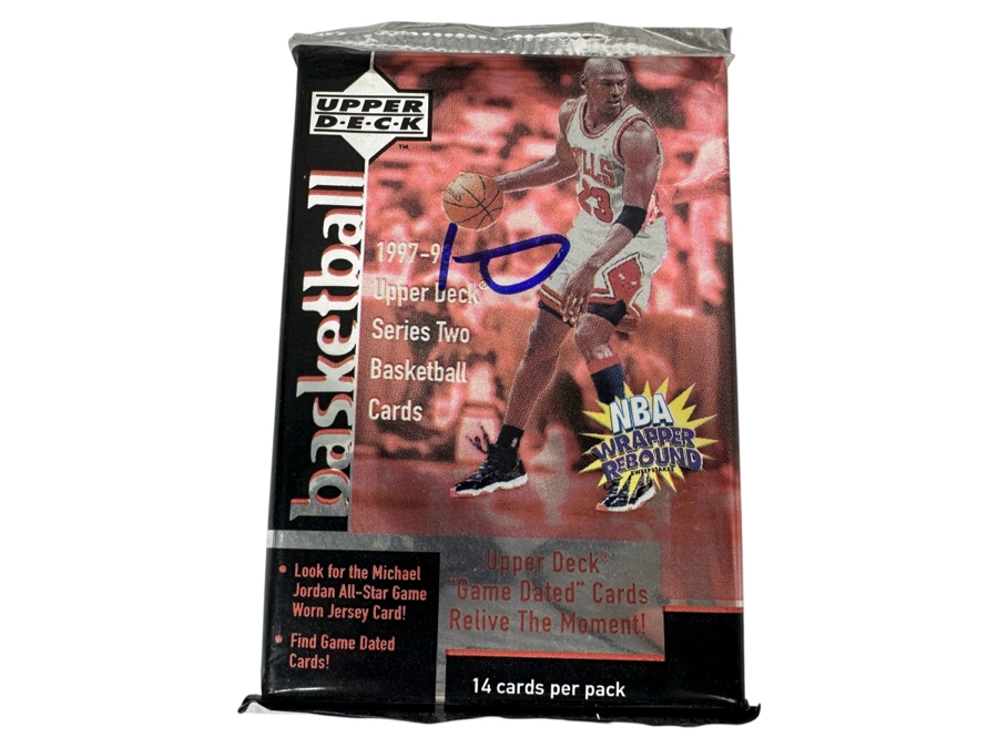 1997-98 Upper Deck Series Two Basketball Cards - 14 Cards - May Contain Ultra-Rare Michael Jordan Signed Game Jersey Card (GJ13S) That Sold For $1.4M - Read Details Page Before Bidding - Pack #7
