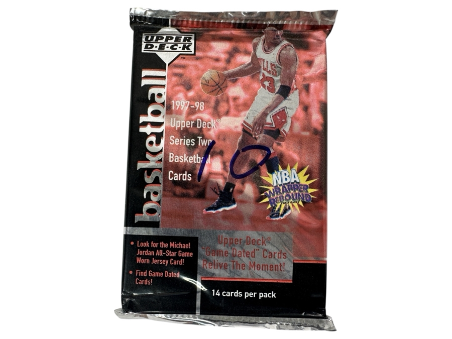 1997-98 Upper Deck Series Two Basketball Cards - 14 Cards - May Contain Ultra-Rare Michael Jordan Signed Game Jersey Card (GJ13S) That Sold For $1.4M - Read Details Page Before Bidding - Pack #10
