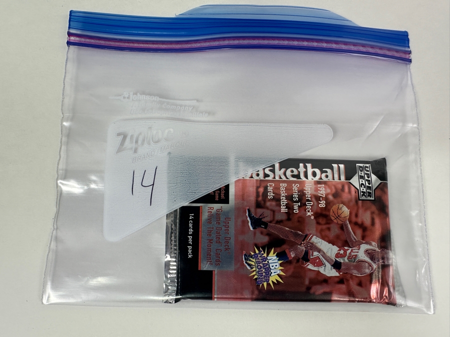 1997-98 Upper Deck Series Two Basketball Cards - 14 Cards - May Contain Ultra-Rare Michael Jordan Signed Game Jersey Card (GJ13S) That Sold For $1.4M - Read Details Page Before Bidding - Pack #14 [Photo 3]