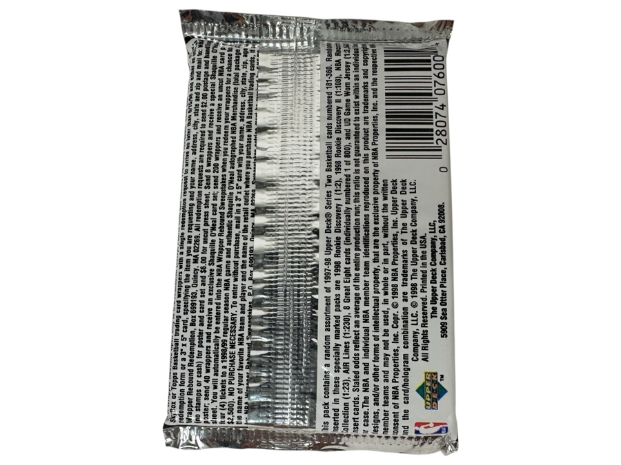 1997-98 Upper Deck Series Two Basketball Cards - 14 Cards - May Contain Ultra-Rare Michael Jordan Signed Game Jersey Card (GJ13S) That Sold For $1.4M - Read Details Page Before Bidding - Pack #14 [Photo 2]