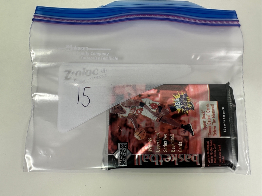 1997-98 Upper Deck Series Two Basketball Cards - 14 Cards - May Contain Ultra-Rare Michael Jordan Signed Game Jersey Card (GJ13S) That Sold For $1.4M - Read Details Page Before Bidding - Pack #15 [Photo 3]