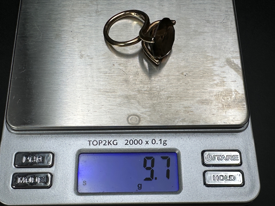 14k Gold Ring Set With 17.5mm Smoky Quartz Est. 10-12ct Size 6.75 9.7g Retails $1,500 [Photo 18]