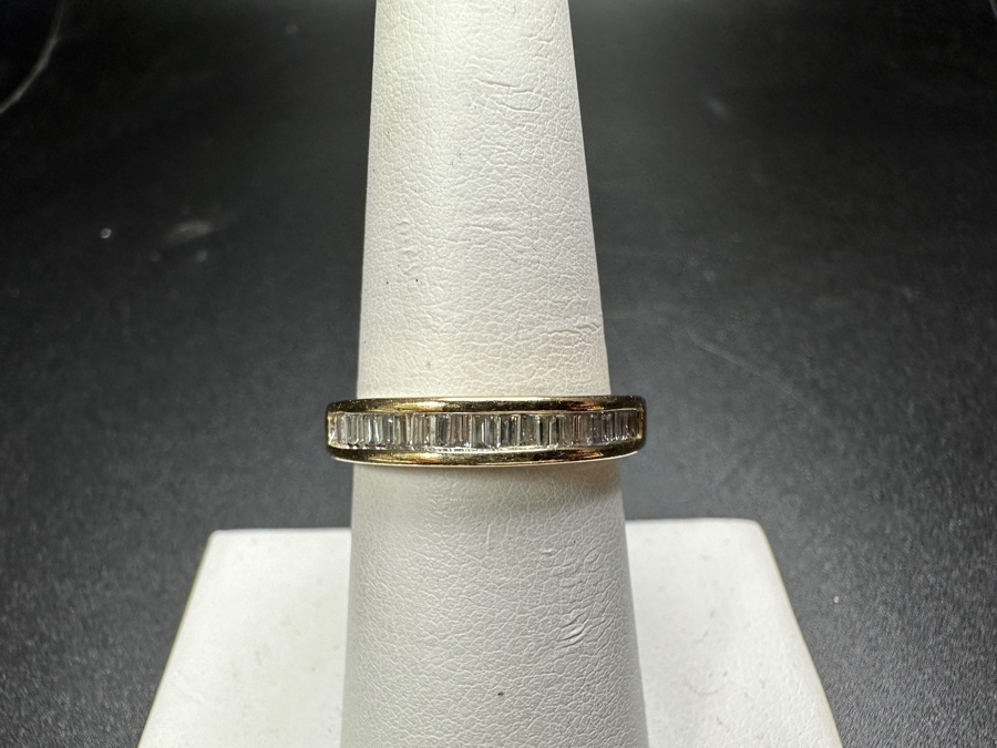 14k Gold Diamond Ring Set With (20) 2X1 Straight Baguette Diamonds Est. .60cttw Size 7.5 3.3g Retails $1,800 [Photo 9]